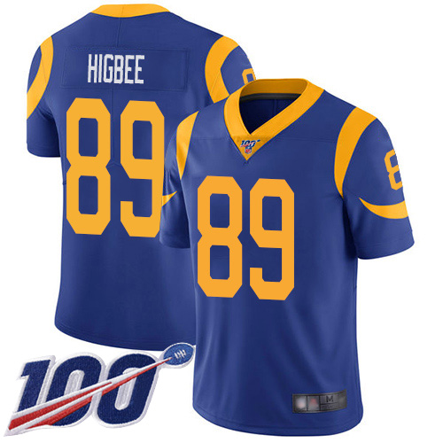 Los Angeles Rams Limited Royal Blue Men Tyler Higbee Alternate Jersey NFL Football #89 100th Season Vapor Untouchable->los angeles rams->NFL Jersey